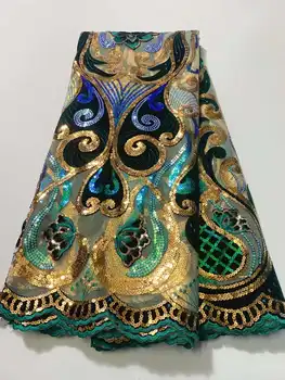 Французская Бархатная Кружевная ткань с блестками 2023, Высококачественная Нигерийская Африканская Тюлевая Кружевная ткань С камнями Для вечернего платья