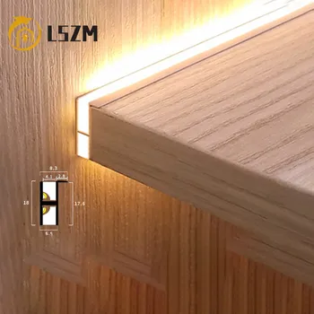Кухонная светодиодная подсветка под шкафом с датчиком верхнего и нижнего освещения, встроенная ночная лампа для шкафа в спальне, точечный светильник