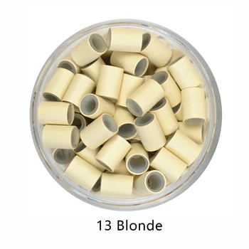 13 # блондинка 500шт Силиконовые медные трубки с подкладкой 4,5 мм, микрозаймы, кольца-петли, бусины для наращивания человеческих волос, инструменты для плетения косичек