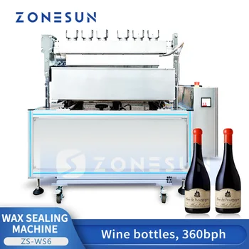 ZONESUN Полуавтоматическая Машина для удаления воска с верхней части винной бутылки, Машина для Погружения Сургуча, Верхний двойной резервуар ZS-WS6