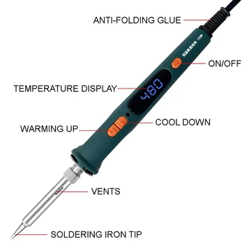 1 Комплект Инструментов для Ремонта цифровых Дисплеев Digita 200-600 ℃ с Регулируемой Постоянной Температурой Электрический Светодиодный Европейский Штекер