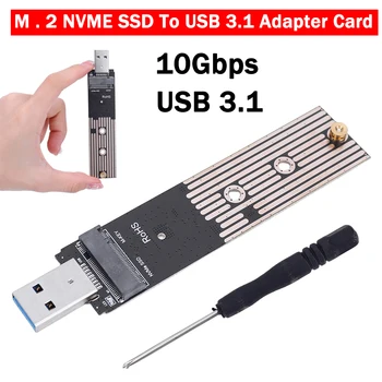 M.2 к USB 3,1 Адаптер NVME SSD Адаптер Конвертер 10 Гбит/с Gen 2 Riser Card Плата Для Samsung WD Черный Intel Серии 970 960