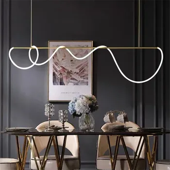 Подвесные светильники в скандинавском стиле, современный минималистичный подвесной светильник для гостиной, обеденного стола, линий освещения, подвесного освещения