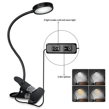 USB-книжный светильник с защитой для глаз, светодиодная Мини-настольная лампа с зажимом, Гибкое декоративное ночное освещение в помещении, лампа для чтения в изголовье кровати