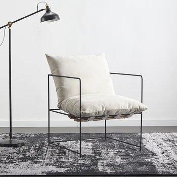 Скандинавский Одноместный диван-кресло, Ленивый Роскошный Железный Обеденный Стул, Современная Дизайнерская мебель для гостиной, Мебель для Библиотеки для переговоров