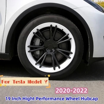 4 шт. 19-дюймовый колпачок ступицы колеса для Tesla Model Y 2022 Performance Сменные колпачки для колес Автомобильный колпачок для полного покрытия обода аксессуары