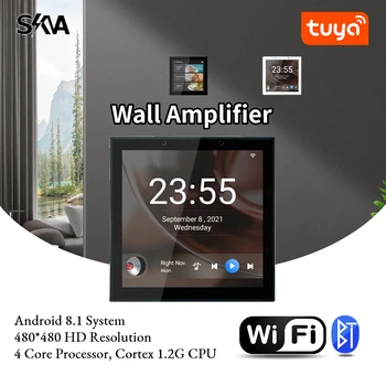 Настенный усилитель TUYA с WiFi Bluetooth Android 8.1 с сенсорным экраном Аудиосистема 