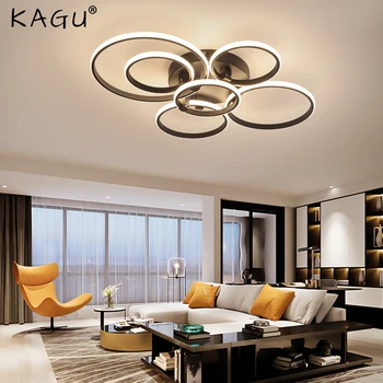 Горячая Современная светодиодная лампа-люстра Новое приложение RC Dimmable Circle Rings Дизайнер для гостиной, Спальни, потолочных люстр