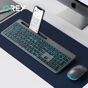 Игровая клавиатура и мышь Комбинированная перезаряжаемая 2,4 G Беспроводная эргономичная мышь Magic Keyboard Mouse Set для ноутбука Macbook PC Gamer