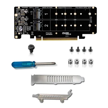 PCIE X16 - M.2 M-Key NVMEx4 SSD 2U Серверная Riser Card Двухсторонняя 4-Дисковая NVME RAID Разъемная карта PCI-EX16