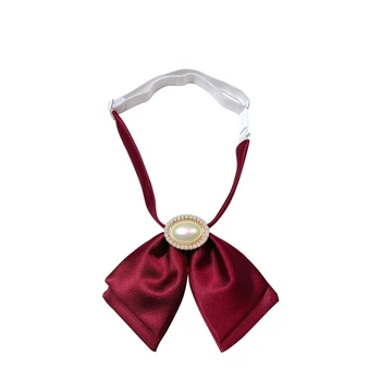 Корейский галстук-бабочка из жемчужной ткани, воротник женской белой рубашки, Школьная форма, Деловые галстуки-бабочки с бантом для женщин, аксессуары