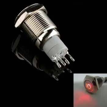 12 В 16 мм Красный светодиодный Противотуманный головной фонарь, Металлический кнопочный тумблер, Продажа