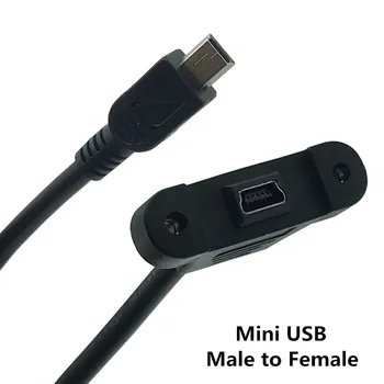 Разъем Mini USB USB 2.0 для подключения кабеля-удлинителя Mini USB 2.0 с шагом 27,5 мм с винтами Отверстие для крепления на панели 0,3 м 0,5 м