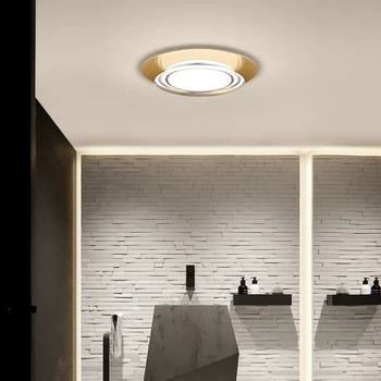JMZM Современный светодиодный потолочный светильник, Круглый простой потолочный светильник Для спальни, гостиной, балкона, прохода, Кухни, внутреннего Черного золотого света