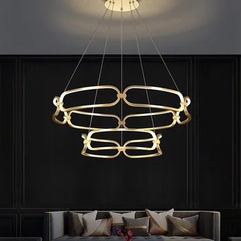 Новая светодиодная лампа для гостиной, современная бытовая кольцевая лампа для столовой, кольцо творческой личности, Гетеросексуальный потолочный светильник