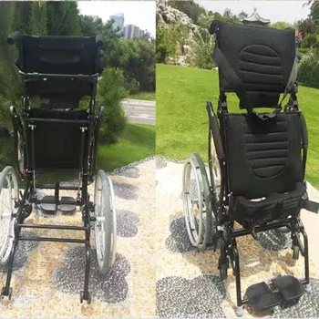 Складные легкие принадлежности для реабилитационной терапии, Стоячая ручная инвалидная коляска, Больничный пациент, Алюминиевый сплав черного цвета