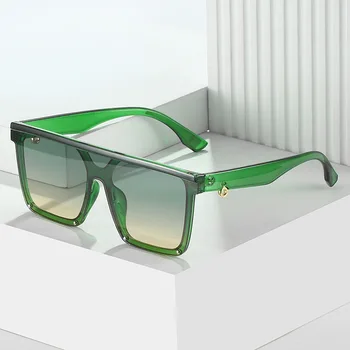 Летние модные роскошные женские солнцезащитные очки, Зеленый Квадратный Акриловый градиент, Защита от ультрафиолета UV400, Повседневные очки для взрослых, женщин, мужчин