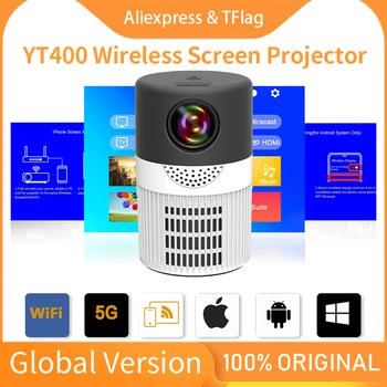 Мини-проектор TFlag YT400 480*360 P Поддержка 1080P USB Mini Wifi Beamer Для Смартфона, Домашнего Кинотеатра, Образовательного Подарка Для детей
