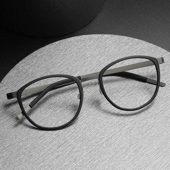 Круглые очки в датской оправе Linde 9737 из титана без винта, Корейские оправы, оптические ультралегкие деловые очки, женские оптические