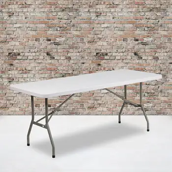 Раскладной столик из гранитного пластика Flash Furniture 6 футов белого цвета