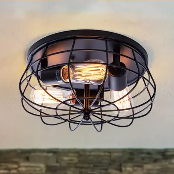 3-Световой Потолочный светильник в деревенском стиле с металлическим каркасом для Кухни, гостиной, Столовой, Спальни, прихожей, лестницы