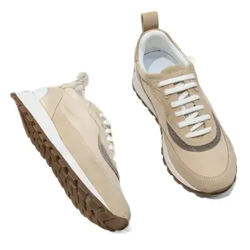 Повседневные женские легкие плиссированные кроссовки для бега на шнуровке, весна 2022, новая мода, удобная спортивная обувь в стиле джокер, tide