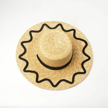 X316 соломенная шляпа от солнца с широкими полями и ремешком, плоская кепка для путешествий, пляжная соломенная шляпа для взрослых, панама, женская летняя кепка для взрослых, джазовая кепка