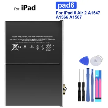 Для Pad6 7340 мАч Сменный аккумулятор для Apple iPad 6 Air 2 iPad6 Air2 A1547 A1566 A1567 Аккумулятор