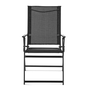 Greyson Квадратный набор из 2 стальных подвесных стульев для патио, черный