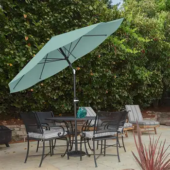 10-футовый зонт для патио с автоматическим наклоном, пыльно-зеленый