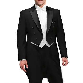 Новый Итальянский дизайн фрака, мужские костюмы для свадебного бала (пиджак + брюки + жилет) Мужской костюм Elgant Terno, комплект для жениха, смокинги для женихов