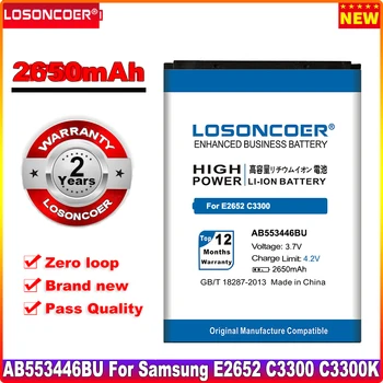 LOSONCOER 2650 мАч Батарея для samsung E2652 C3300 C3300K E2120 E3300 S5150 M3200 B100 L250 L258 M628 W539 X989 AB553446BU