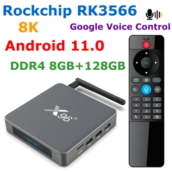 X96 X6 Android 11 TV Box Rockchip RK3566 8 ГБ оперативной ПАМЯТИ 128 ГБ 8K ВИДЕОКОДЕК 2T2R MIMO Двойной Wifi 1000M LAN 4K Youtube телеприставка