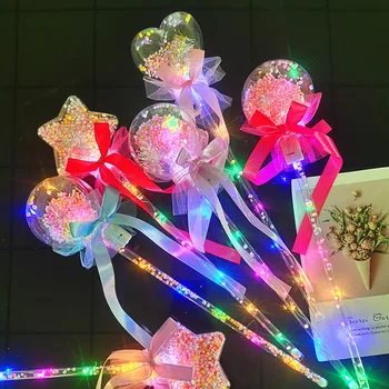 10 шт., волшебные светодиодные палочки, леденец на палочке, волшебные палочки, мигающие светящиеся палочки для детей, подарочные пластиковые светящиеся шарики, светящаяся игрушка