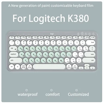 Besegad для клавиатуры Logitech K380, красочный силиконовый чехол для ноутбука, наклейка на кожу, совместимый с Bluetooth Защитный чехол для клавиатуры