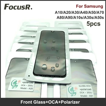 5 шт. Оригинальное Переднее Внешнее стекло экрана С пленкой-поляризатором OCA Запчасти Для Samsung A10 A10S A20 A30 A40 A50 A70 A80 A90 A30S A50S