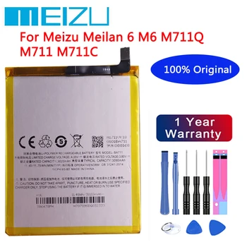 Новый 100% Оригинальный Аккумулятор BA711 Для Meizu Meilan 6 M6 M711Q M711 M711C 3090 мАч Аккумуляторы для мобильных телефонов Bateria В наличии + Инструменты