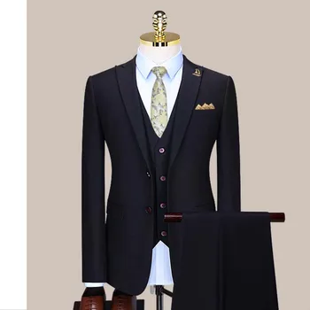Сшитое на заказ Свадебное платье жениха, Блейзер, деловые классические брюки высокого класса ZHA04-64599