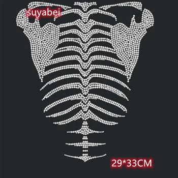 Скелет аксессуары для одежды дизайн наклейки камень горячей фиксации горный хрусталь мотив железо на переводных пластырях аппликация