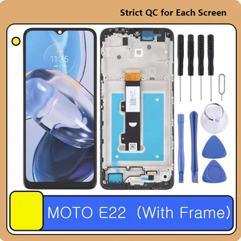 Полная замена сенсорного экрана с цифровым преобразователем ЖК-дисплея для Motorola Moto E22 E22i Black с набором инструментов