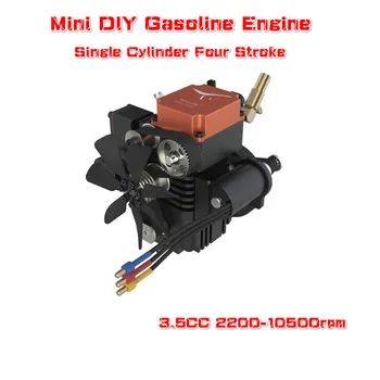 FS-S100GA Mini DIY Одноцилиндровая четырехтактная бензиновая модель двигателя с водяным охлаждением Объем двигателя 3,5 куб. см Скорость 2200-1500 об/мин