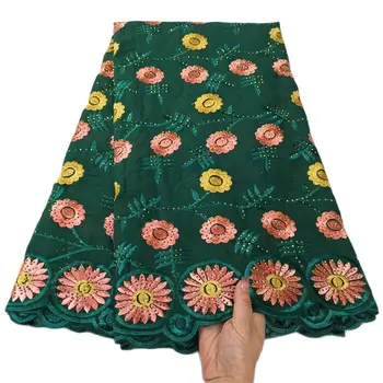 Хлопчатобумажная ткань, швейцарское вуалевое кружево с камнями, Высококачественные кружевные ткани Lafaya для женского платья, 5 ярдов