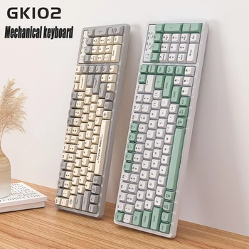 GK102 механическая клавиатура shaft с подсветкой, проводной компьютер для киберспортивных игр, красная клавиатура shaft, беспроводная связь Bluetooth