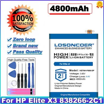 LOSONCOER Аккумулятор Высокой емкости 4800 мАч HSTNH-F606-DP Аккумулятор для HP Elite x3 838266-2C1 HSTNH-F606 HHF606 Phablet Batteries