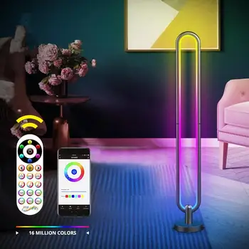 Умный светодиодный атмосферный торшер для спальни, гостиной, домашнего декора, красочный RGB, приложение для синхронизации музыки, удаленная USB-лампа