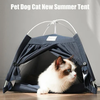 2023 Складная конура для кошачьих туалетов Съемная палатка из хлопка и льна Для маленьких Кошек и собак среднего размера Аксессуары для домашних животных Game Nesk