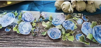 Пожелания Голубой розы Блестящий планировщик скотча для домашних животных Washi 