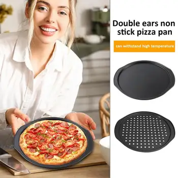 Форма Для Пиццы Из Углеродистой Стали, Противень для выпечки Пиццы С Отверстиями, Круглая Глубокая Тарелка, Форма для выпечки, Термостойкие Инструменты для домашней Кухни