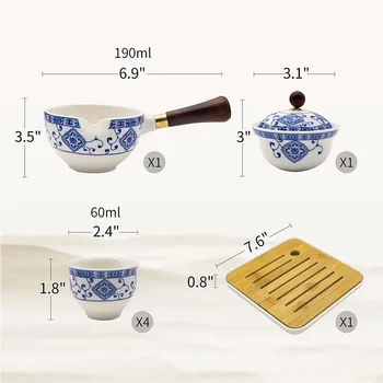 Портативный дорожный чайный набор, один чайник, четыре чашки, Деловой чайный набор кунг-фу, Чашка для гостей, подарочная коробка, набор напитков