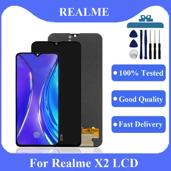AMOLED Оригинал Для Realme X2 RMX1992, RMX1993, RMX1991 ЖК-дисплей Сенсорный экран Дигитайзер Для Realme X2 Замена ЖК-дисплея
